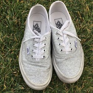 Silver sparkle Vans